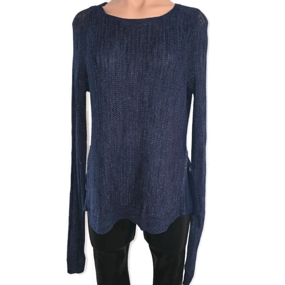 2 for $10 LUCKY BRAND Stretchy Blue Sparkle Sweater M